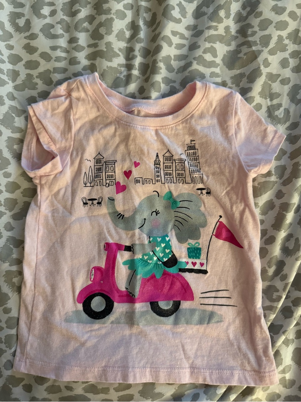 The Children’s Place Girls' Pink Elephant Scooter Graphic Tee